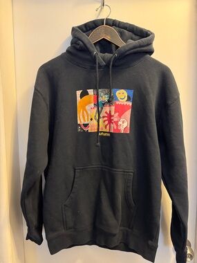 Navy Hoodie with Color Graphic